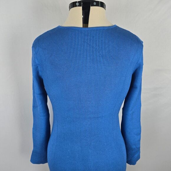 Koinshha Sweater Dress Women's XL Blue Slim Fit Long Sleeve Pullover Round Neck - Picture 6 of 16